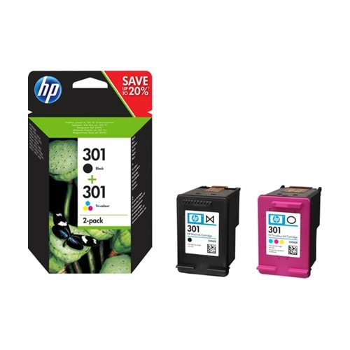 HP N9J72AE BK/CMY Mürekkep Kartuş 2'li Paket (301)