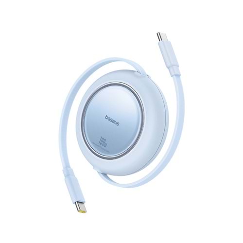Baseus Free2Pull Mini Kablo USB-C'den USB-C'ye 100W 1.5m. - Mavi