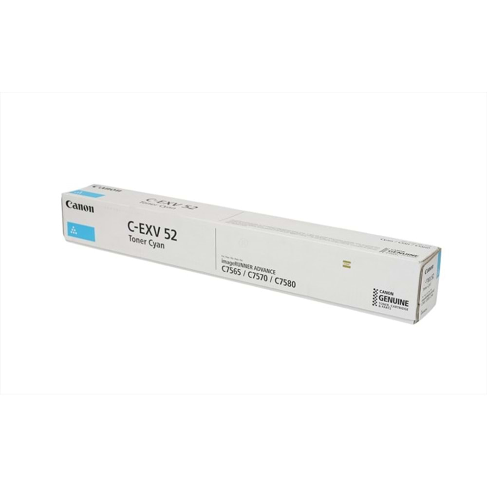 Canon C-EXV 52 Mavi Toner , C 7565 , C 7570 , C 7580 , (0999C002AA)