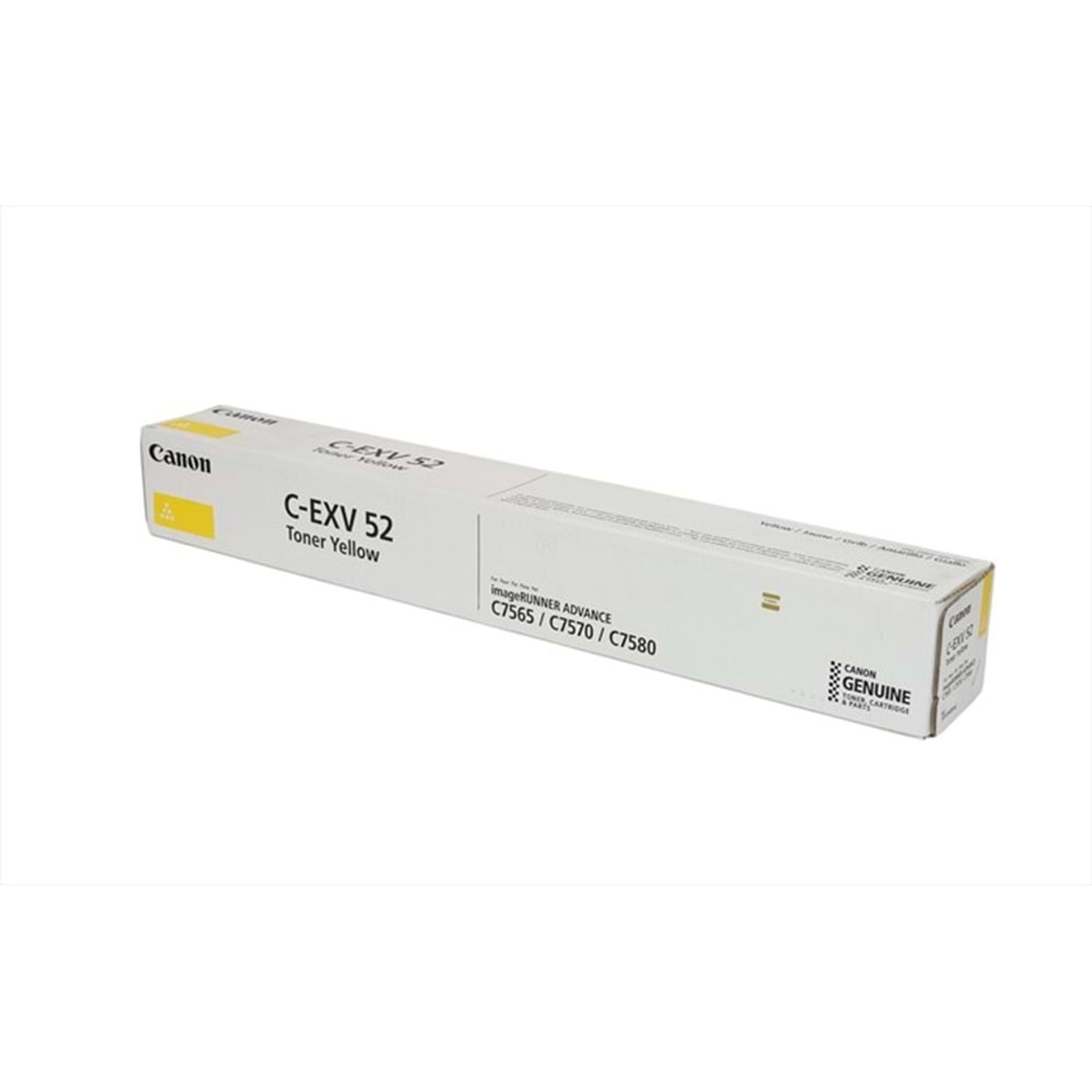 Canon C-EXV 52 Sarı Toner , C 7565 , C 7570 , C 7580 , (1001C002AA)