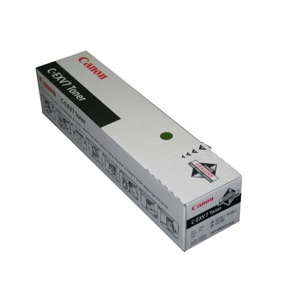 Canon C-EXV 7 Siyah Toner , IR 1210 , IR 1230 , IR 1270 , IR 1530 , IR 1570 F , 7814A002AA , Orjinal