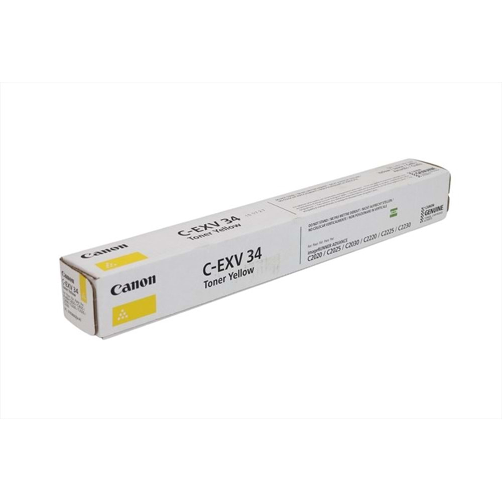 Canon C-EXV 34 Sarı Toner , C 2020 , 2030 , 3785B002AA , Orjinal