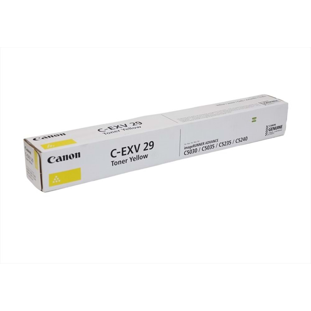 Canon C-EXV 29 Sarı Toner , IR ADVANCE C 5030 , C 5035 , C 5235 , C 5240 , 2802B002AB , Orjinal