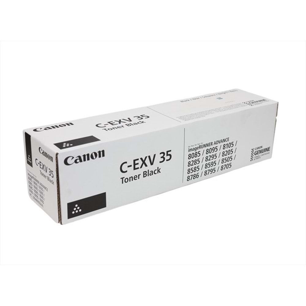 Canon C-EXV 35 Siyah Toner , IR ADVANCE 8085 , 8095 , IR ADVANCE DX 8705 , DX 8995 , 3764B002AA , Orjinal