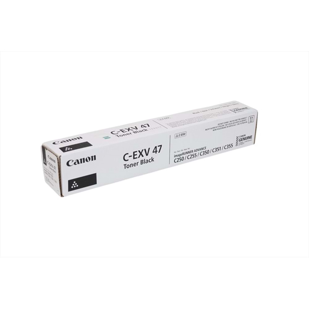 Canon C-EXV 47 Siyah Toner , IR ADVANCE C 250 , C 255 , C 350 , C 351 , C 355 , 8516B002AA , Orjinal