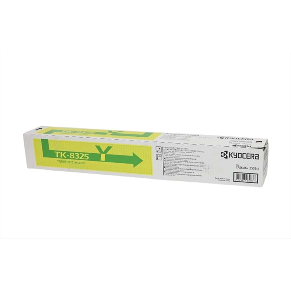 Kyocera Mita TK-8325 Sarı Toner , TASKALFA 2551 CI , Orjinal